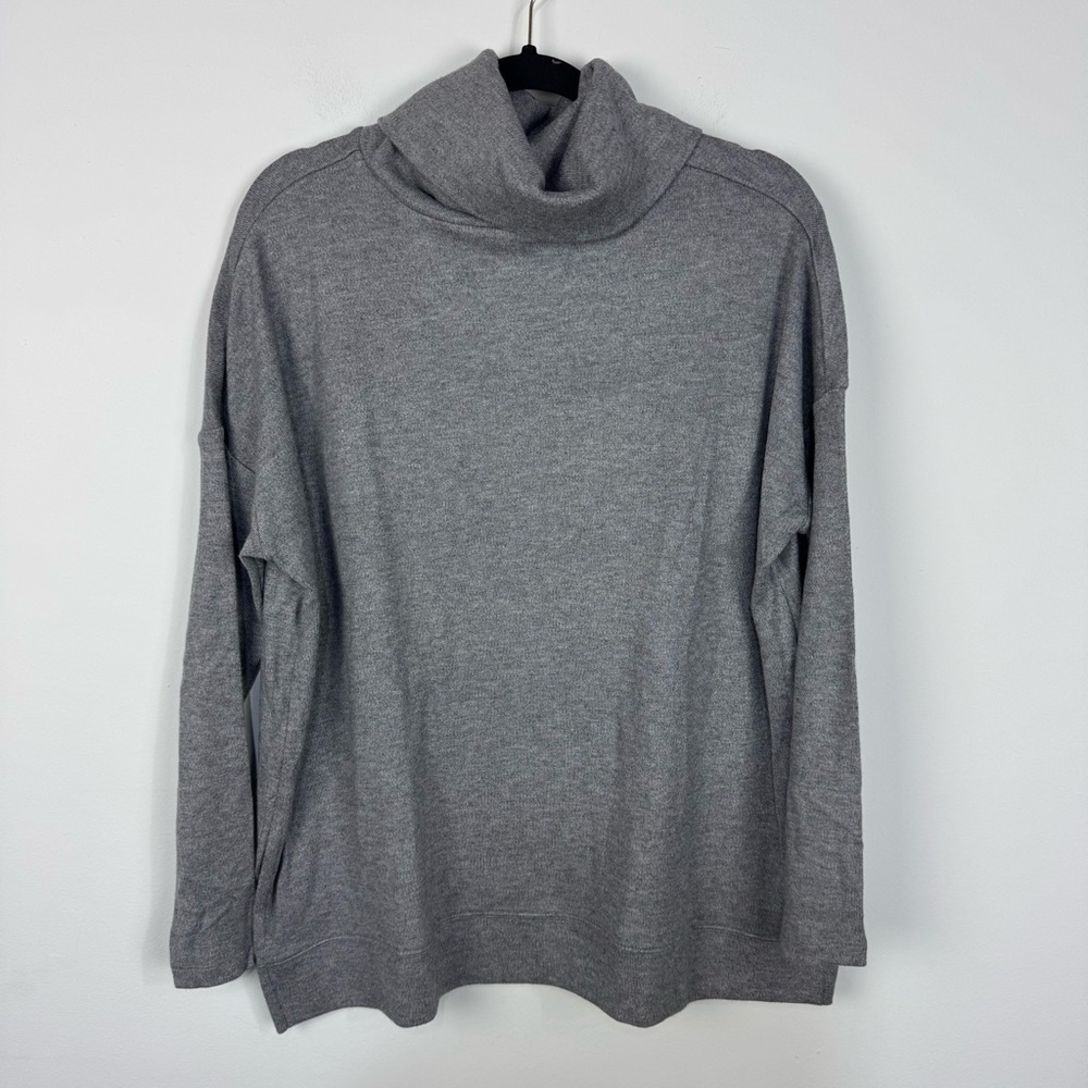 Land's End Grey Gray Cowl Neck Soft Sweater Pullover Casual Loungewear